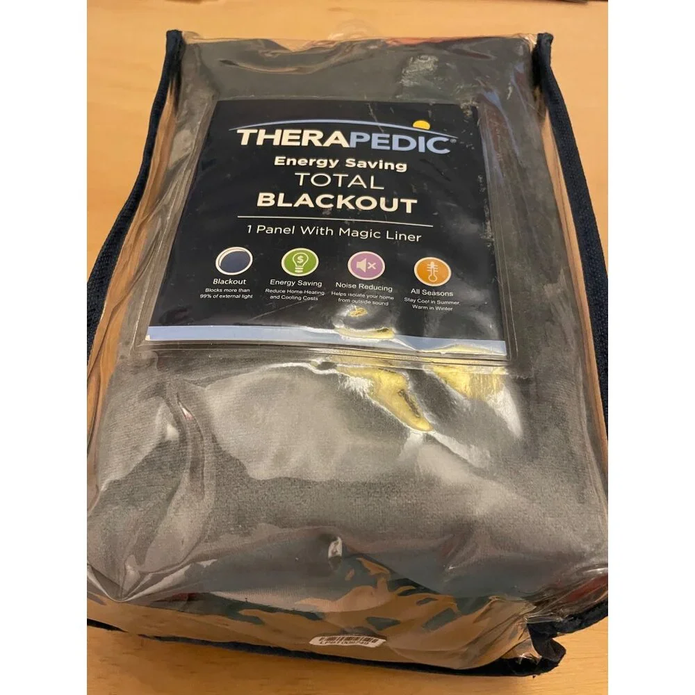 New Therapedic Energy Saving Total Black Out 1 Panel Carlisle Curtain 52